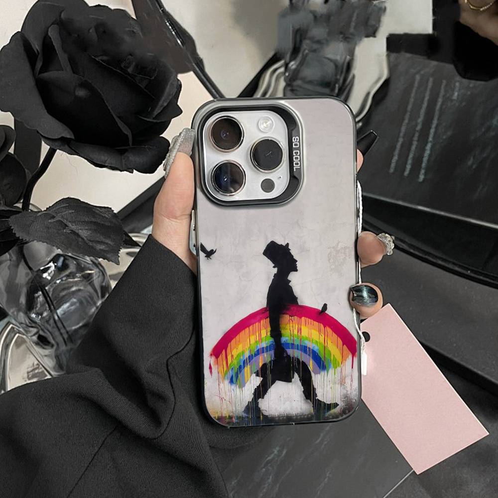 Graffiti Artist B-Banksy Phone Case For iPhone 17,16,15,14,13,12,Pro MAX Black Matte Shockproof Cover iPhone12PRO