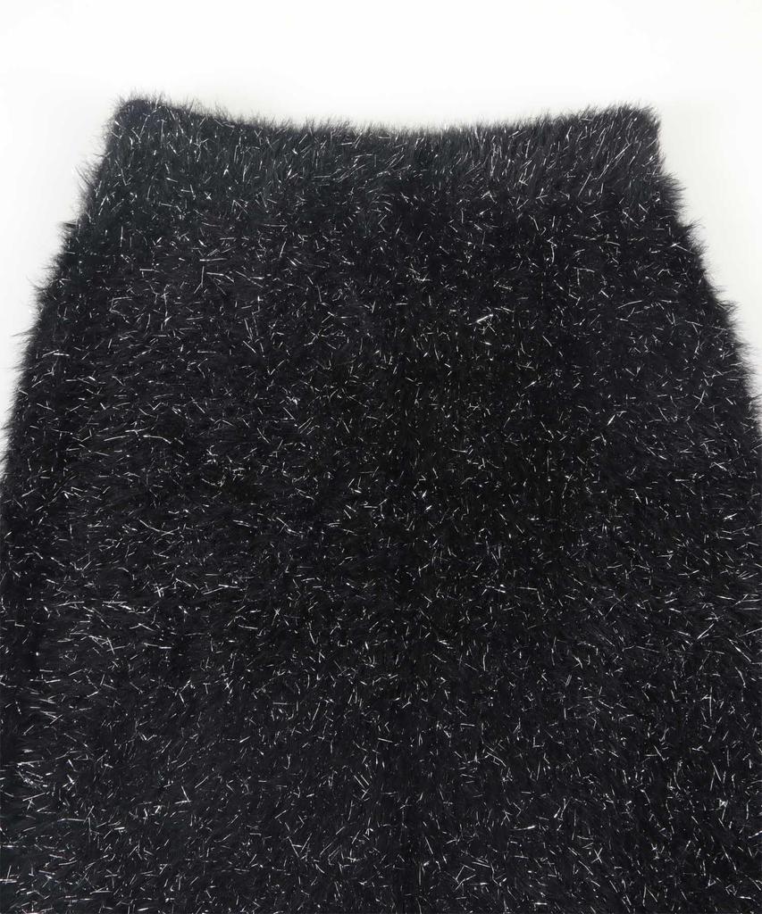 Titibait Feather Skirt AEJR5054 Free Size Gray Lamé Women's