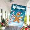 Winter Wonderland, Welcome Christmas Double-Sided Garden Flag , Gingerbread & Snowflake Design, Durable Polyester, Perfect for Outdoor and Yard Decor