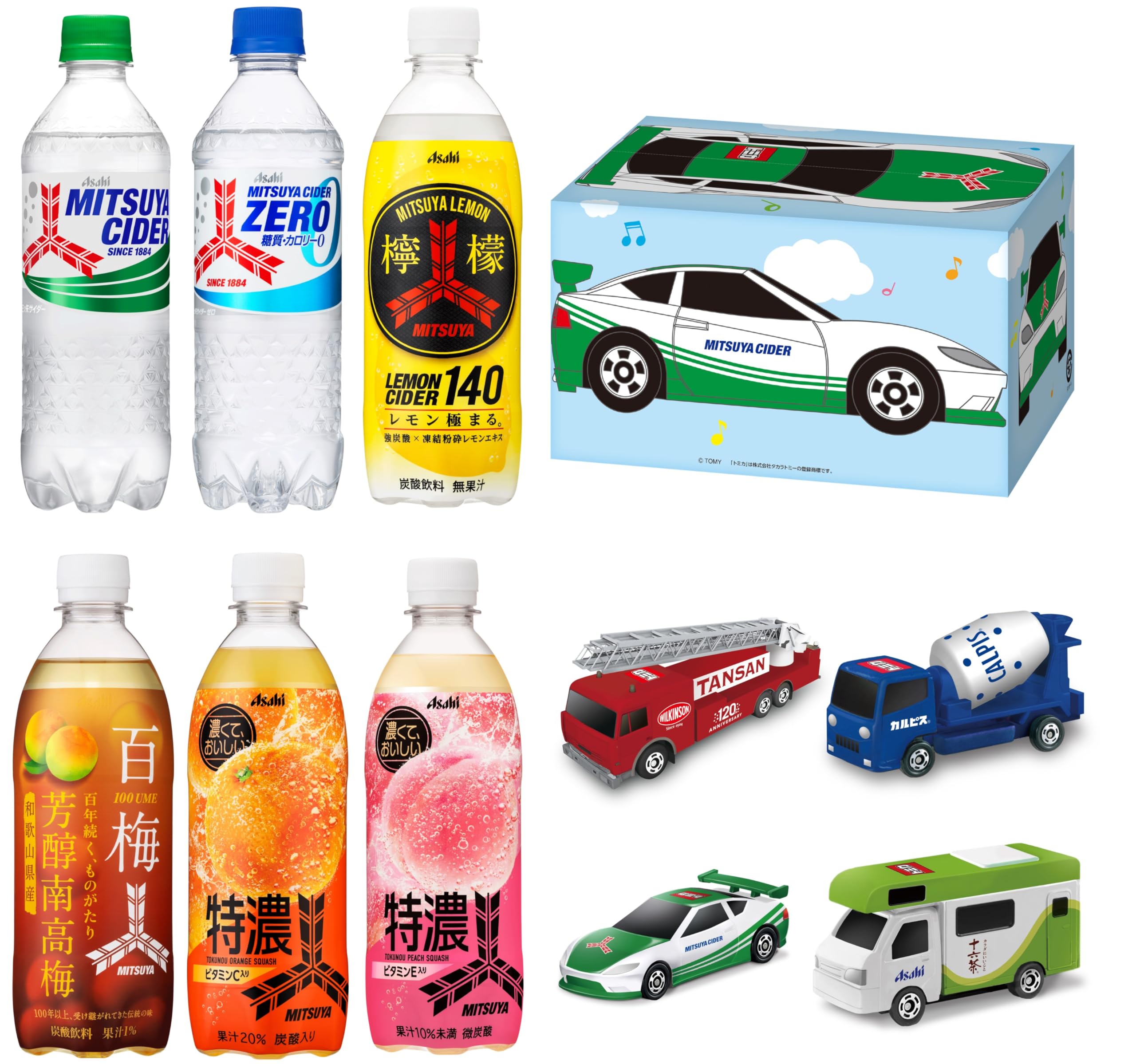 

Ассортимент напитков Asahi Beverage July Mitsuya 500 мл x 24 бутылки [Полный набор Tomica] [Сидр]