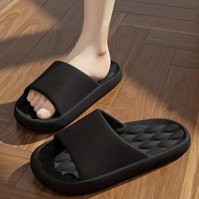 Tobogane unisex de culoare solidă, pantofi de baie cu talpă moale, tobogane ușoare și confortabile pentru interior