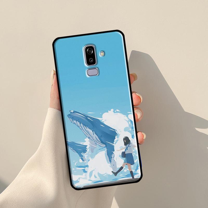 Whale Fish Wave Sea Case For Samsung Galaxy J3 J5 J7 2017 A3 A5 J1 2016 J4 J6 Plus A6 A7 A8 A9 J8 2018 Coque