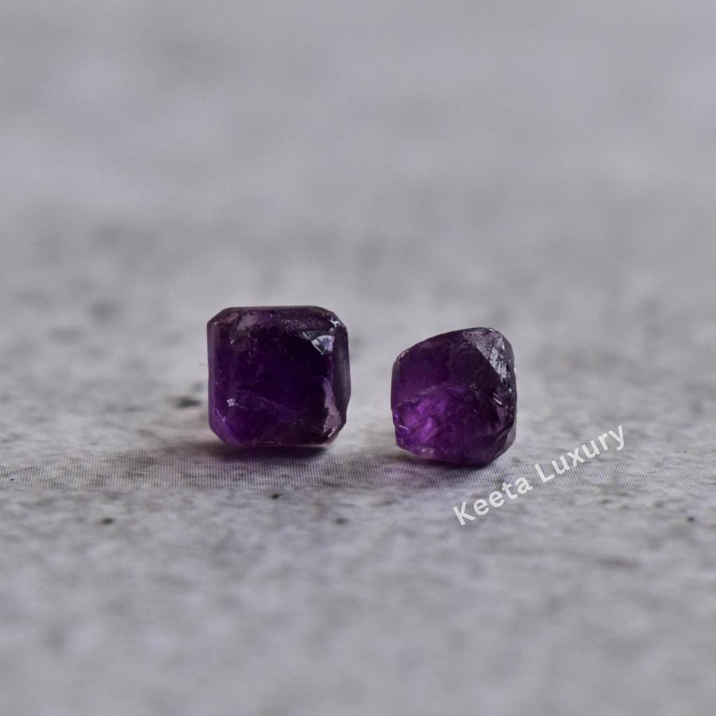 Raw Amethyst Quartz Studs , Raw Gemstone Healing Crystal Studs Earrings, Bridesmaid Gifts , Crystal Earrings , Purple Quartz Healing Crystal