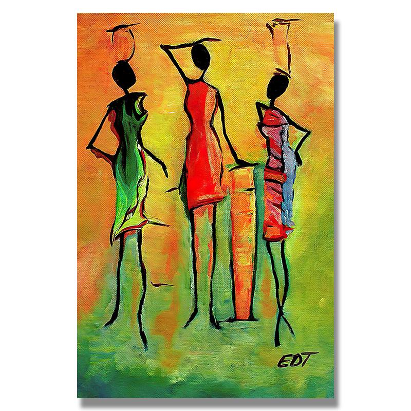 African Woman Classic Vintage Wall Art Canvas Painting Poster For Home Decor Posters And Prints Unframed Decorative Pictures
