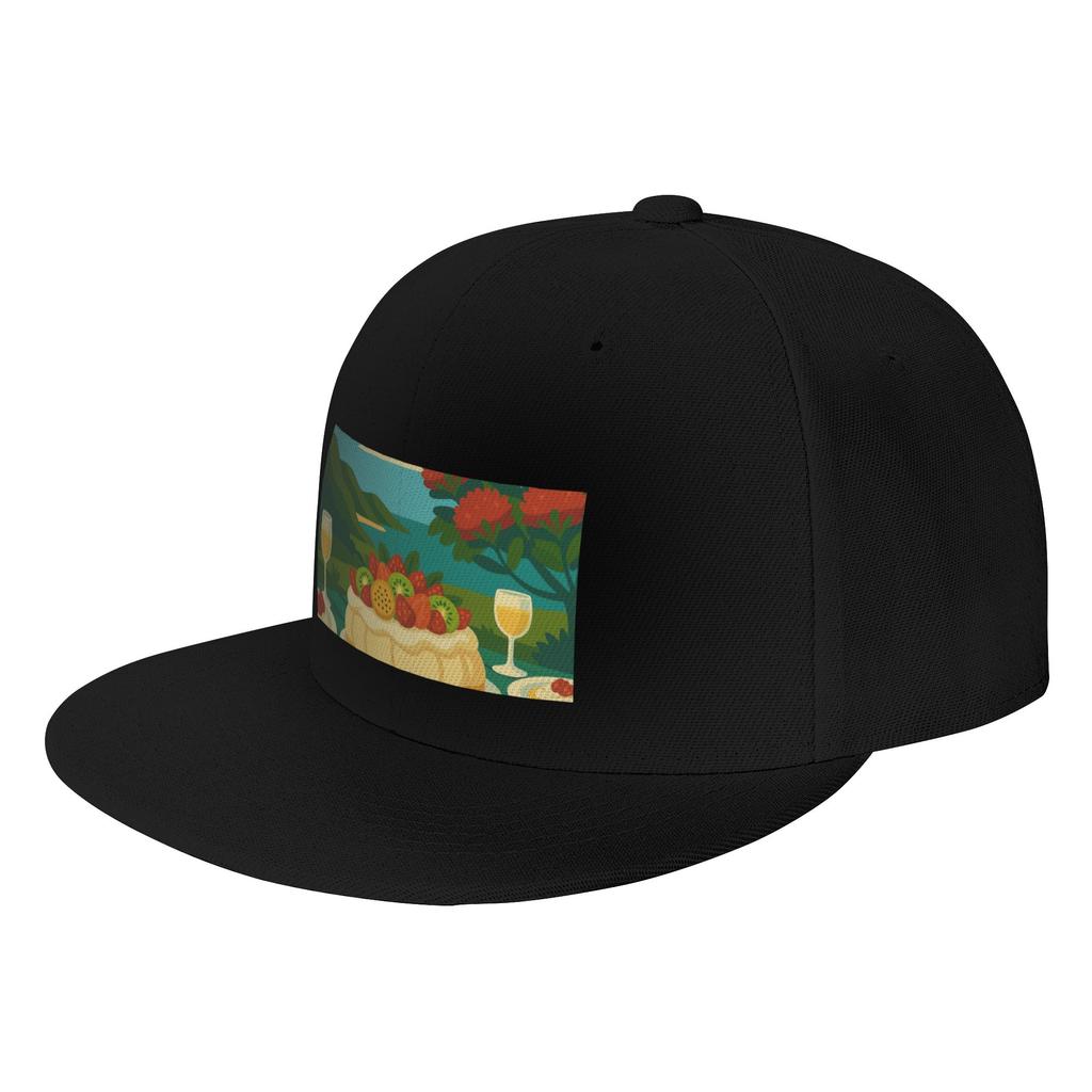 Fashion New Zealand Christmas Pavlova A Sunny Kiwi Christmas Scene Flat Brim Sun Hat AntiAging Cap Unisex