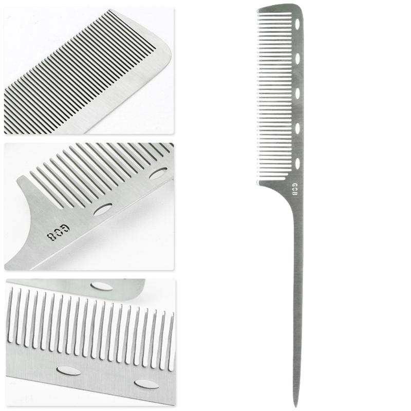 Professional Anti Static Metal Comb with Hanlde Fine Cutting Comb for Hair Styling Hairdressing