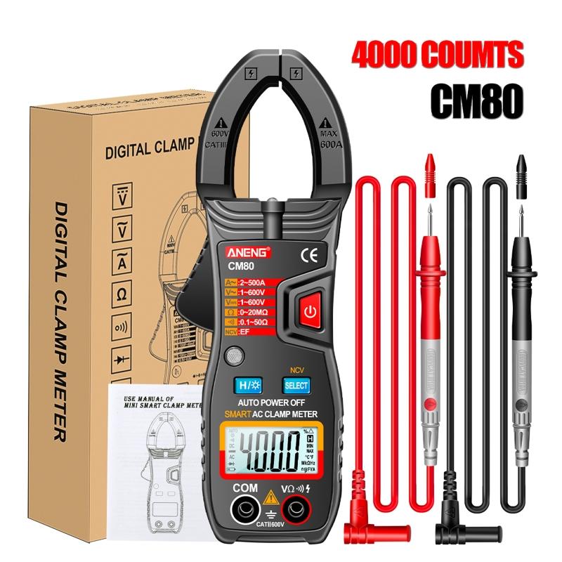 

Digital Clamp Meter T-RMS Multimeter Voltage Tester Auto-ranging Measures Current Voltage Resistance NCV Function 1 чорний