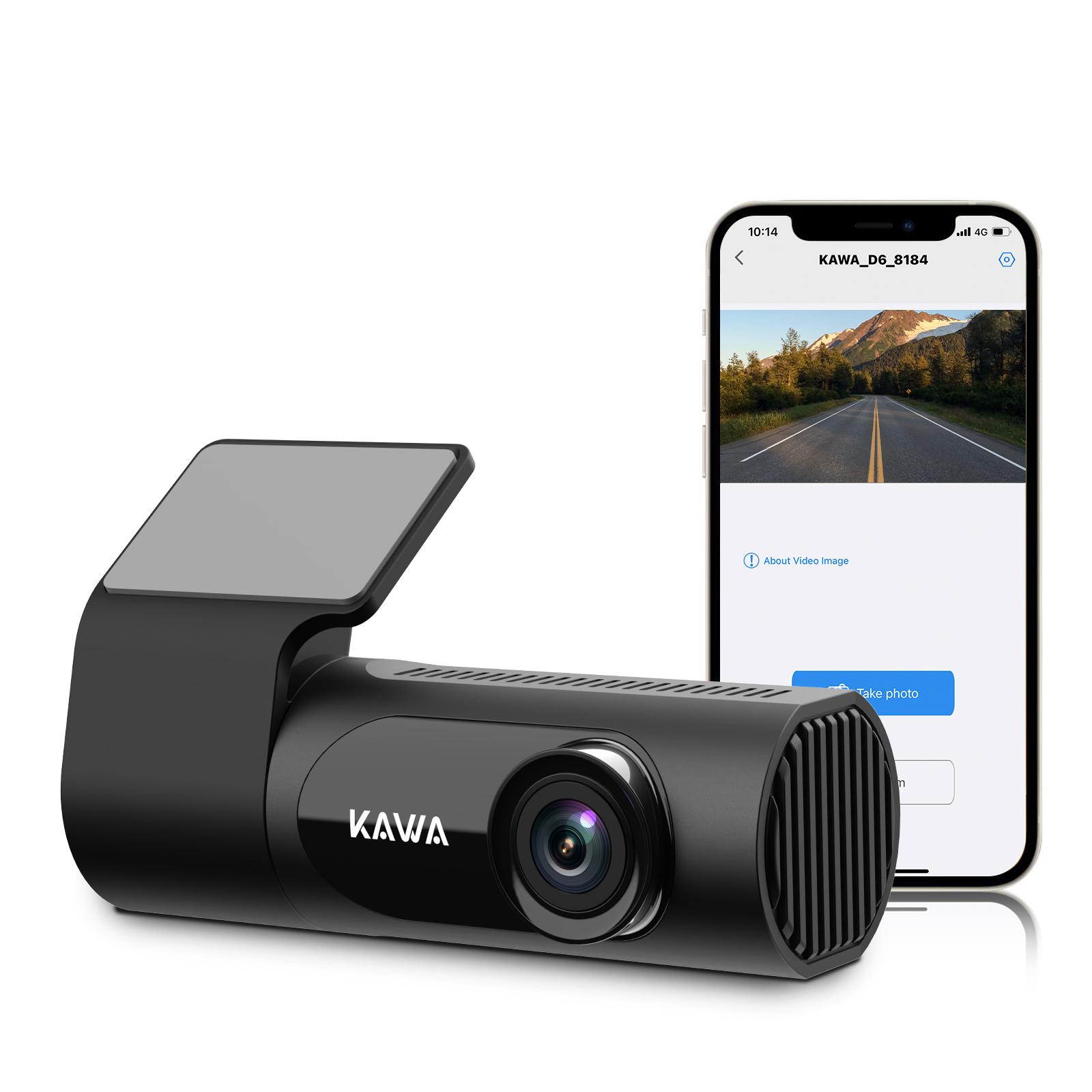 

KAWA 2K1440P Dash Cam Front - Smart Voice Control, 360° Rotating Body, 145°Wide Angle, WDR with Super Night Vision, Emergency recording, D6