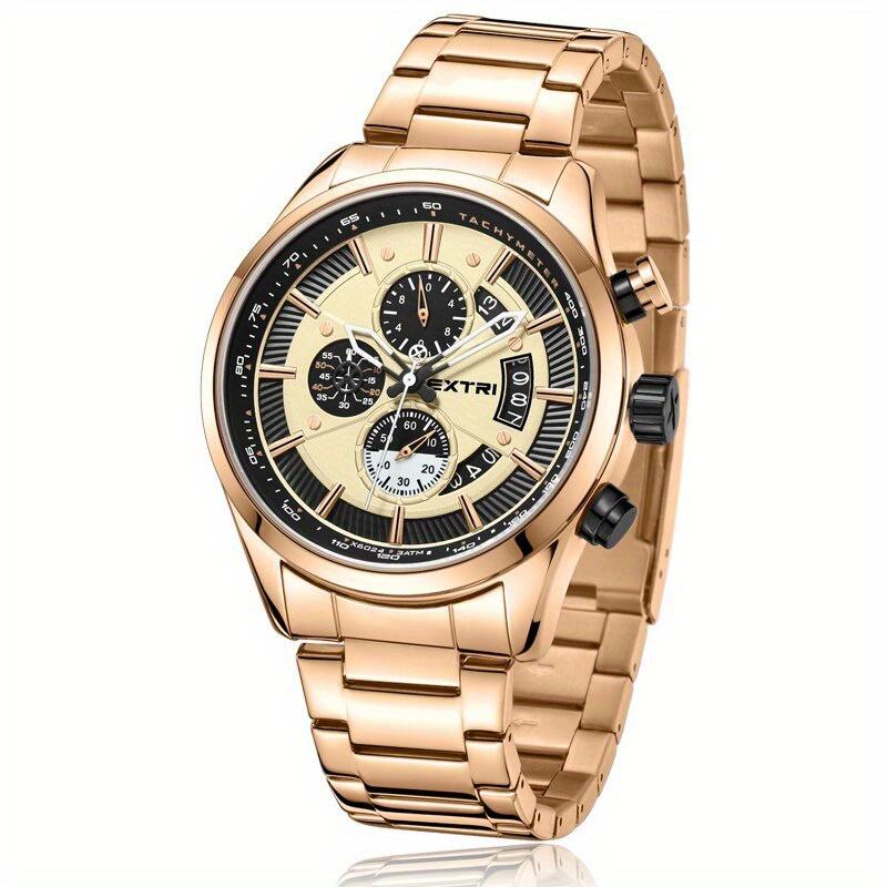 

Модные мужские часы класса люкс из нержавеющей стали кварцевые часы мужские деловые хронограф календарь водонепроницаемые наручные часы