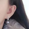 925 Sterling Silver Grey Pearl Dangle Drop Earrings for Women AAA White Cubic Zirconia Pearl Earrings Jewelry Gifts