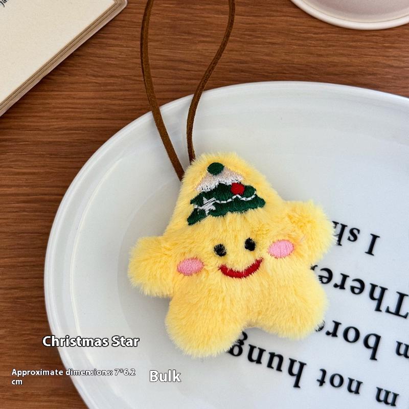 Cute Cartoon Christmas Plush Doll Pendant Christmas Tree Santa Claus Can Write Name Prevent Loss Pendant Decoration Gifts