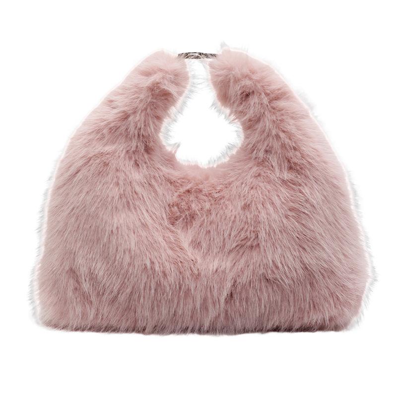 

Autumn and winter foreign style portable tote bag plush bag women s 2025 new trend versatile messenger bag casual hair bag