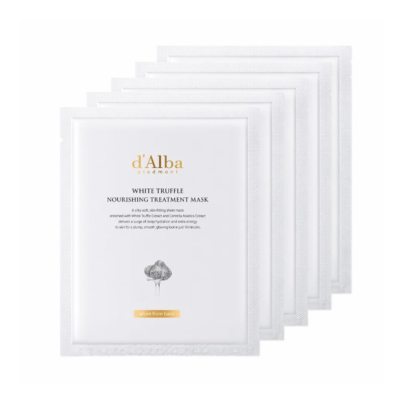 

d’Alba White Truffle Nourishing Treatment Mask 25ml x 5pcs – Premium Hydrating Sheet Mask for Radiant, Firm & Glowing Skin