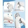 Ultra Quiet USB Rechargeable 2-in-1 Dog Nail Clippers And Grinder with LED Lights And Splash Guard Pet Paw Grooming Tool