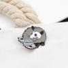 Funny Awesome Possum Shaped Brooches Grey Enamel Fierce Opossum Pins Animal Badge