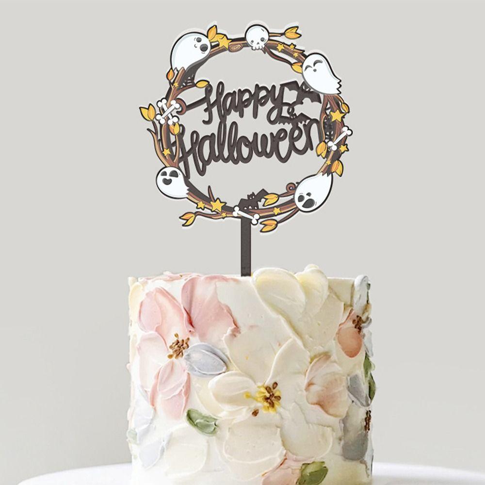 Bat Pumpkin Ghost Skull Bat Pumpkin Cupcake Toppers Cartoon Cake Sign  Kids Gift
