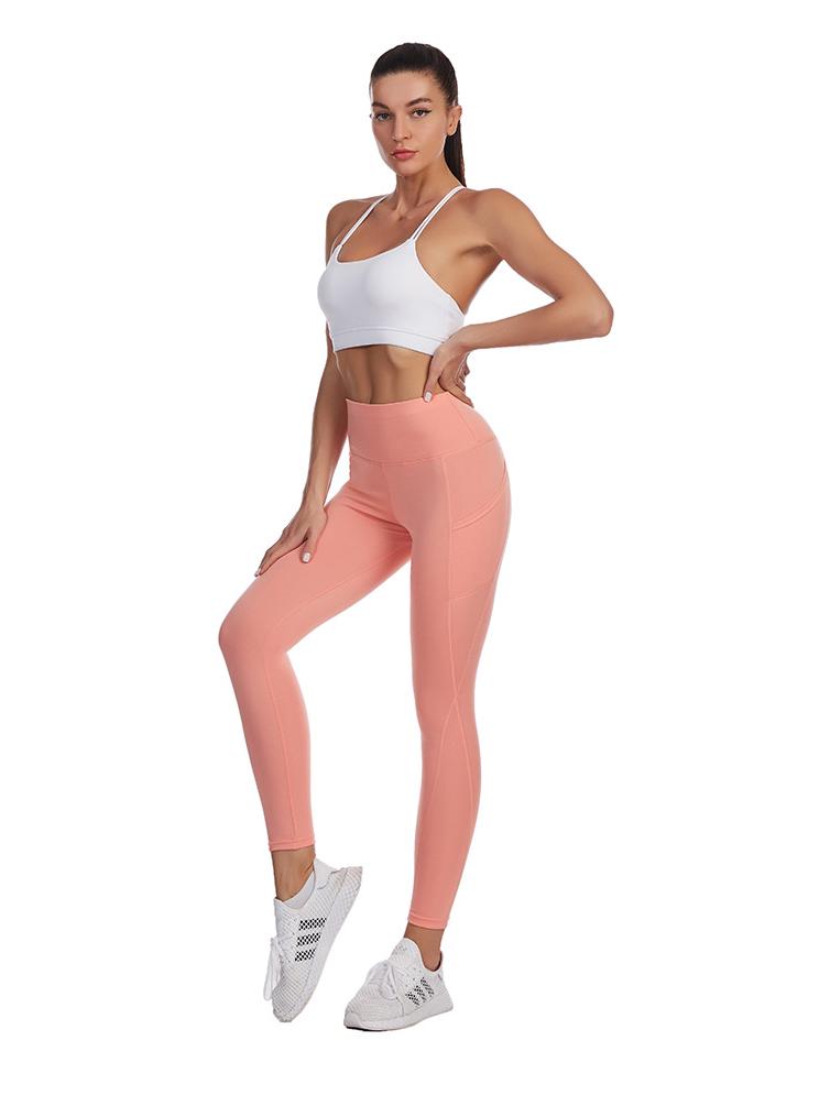 High-Waisted Yoga Pants with Side Pockets - Hip-Lifting, Slimming Sports Leggings