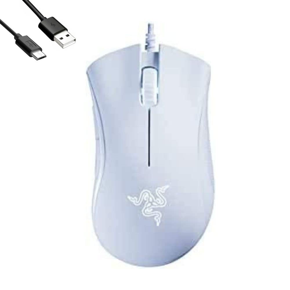 

Razer DEATHADDER ESSENTIAL Дротова ігрова миша DPI 5 кнопок Heavy Duty LafLife Original USB Extension Cable Set White [Razor] 6400 + [Item] білий
