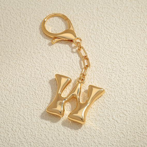 26 Alphabet Keychain: 18K Gold-Plated Pendant - Elegant Niche Design