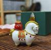 Chinese New Year Wealth & Fortune Gift Set: Year of the Horse Gold Painting with White Horse Decor