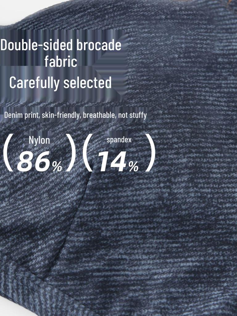 Denim Style Yoga Bra Nude Feel, Anti-Sagging, Shock Absorption, Side Boob Reduction, Running Sports Bra D26063