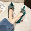 High Heels Woman PumpsLoafers Pumps with Bow on Heeled Pointed Toe Stilito Shoes for Women Promotion Offer Non Slip Stylish Sale