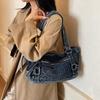 Large Capacity Commuter Tote Bag Women's Denim Shoulder Crossbody Bag