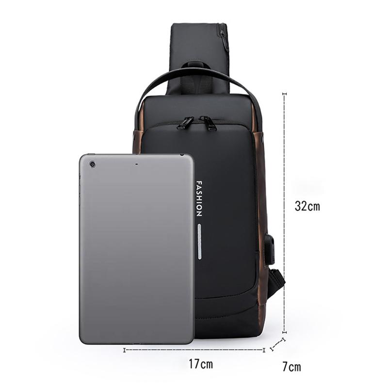 Men Fashion Travel Sport Sling Bag Male Multifunction Anti-Theft Usb Charging Password Lock For Riding Motorcycle Chest Packs