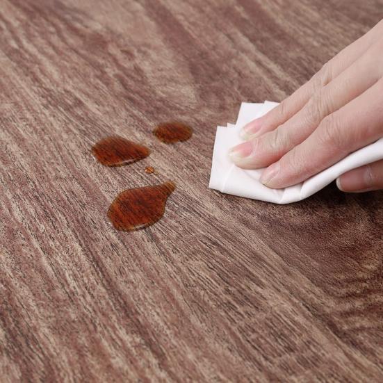 Přiléhavý kulatý potah na stůl Vodotěsný Olejivzdorný Ubrus s elastickými okraji Dřevo