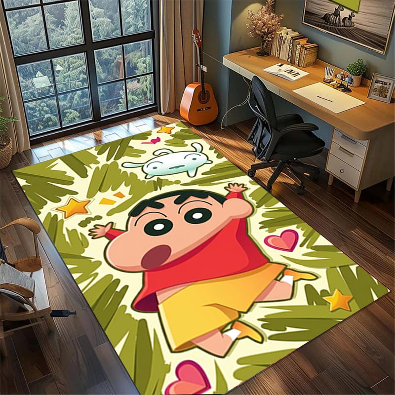 Gamer Room Decor Crayon Shin-chan Large Area Non Slip Washable Rug Carpet Floor Mat
