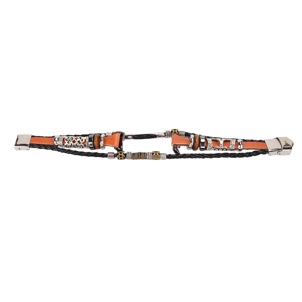 Smart Bracelet Strap Kit with Screwdriver Vintage Leather Alloy Bracelet Band Strap Wristband for Mi Band 8 Brown