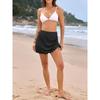 Women S Solid Drawstring Design Slim Fit Swim Shorts Skirt