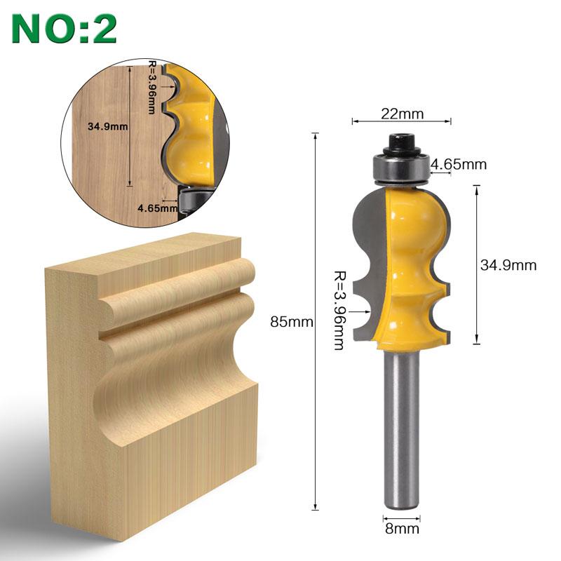 1PC 8mm Gambo Involucro e Base Stampaggio Router Bit Set CNC Linea coltello Taglierina per la lavorazione del legno Tenone Cutter per Strumenti di lavorazione del legno