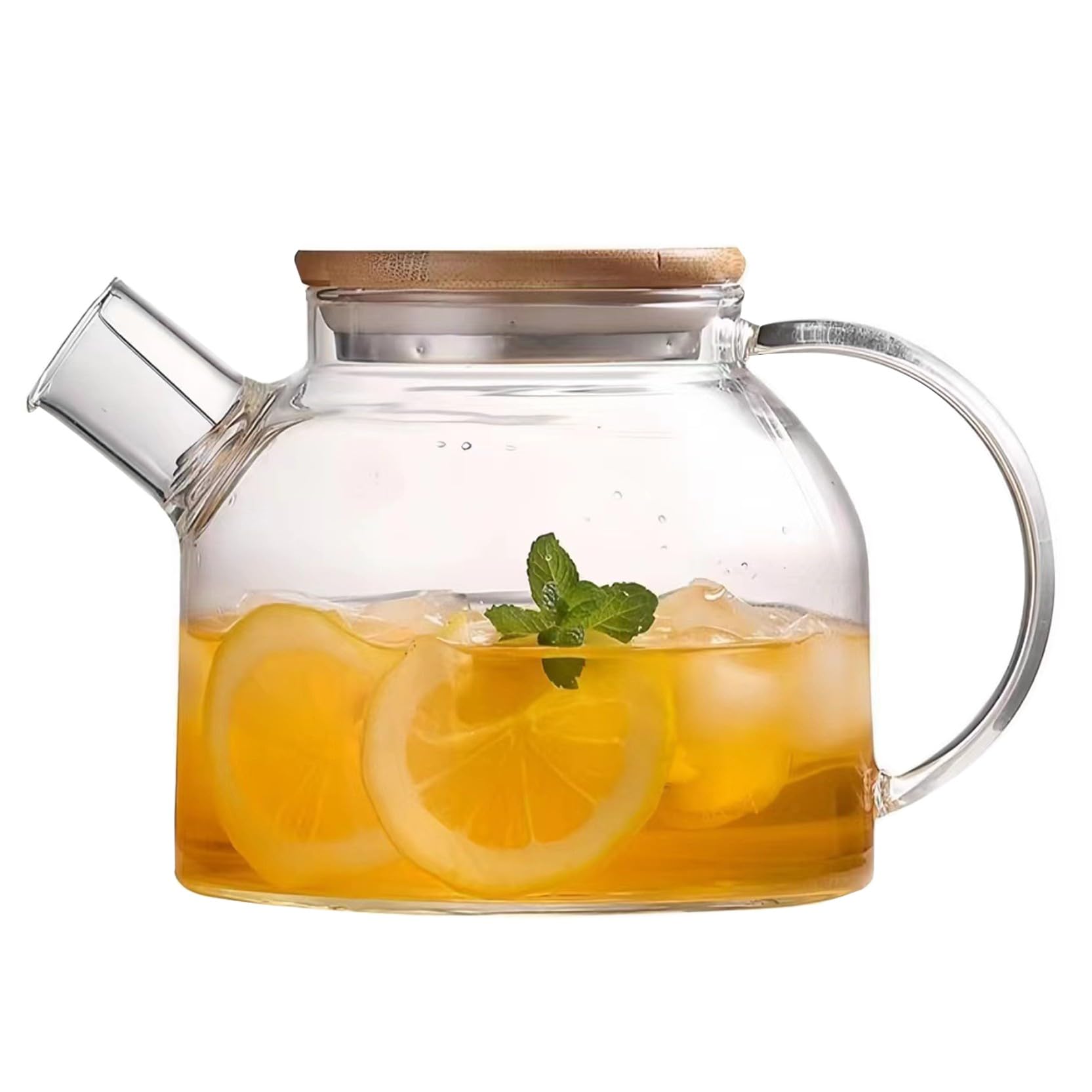 

Desirable Glass Teapot, Heat-Resistant, Heat-Stovetop, [Food Sanitation Law Compliant], Shatter-Resistant, Transparent, Round Teapot for Black Tea,