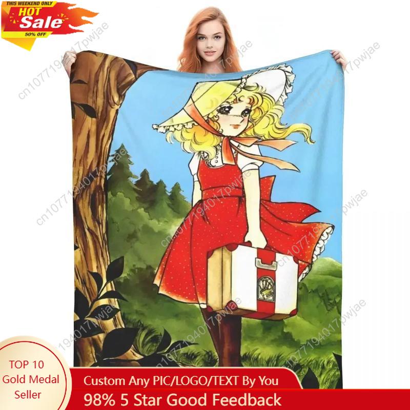 Candy Candy Anime Manga Knitted Blanket Flannel Throw Blankets Summer Air Conditioning Personalised Lightweight Bedsprea 75X95CM