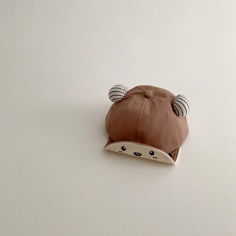 Baby-Baseballkappe mit Cartoon-Ohr, süßer Sonnenhut mit weicher Krempe für kleine Jungen und Mädchen, Sommer, einfarbig, Visiere, Kinder, Schirmmützen