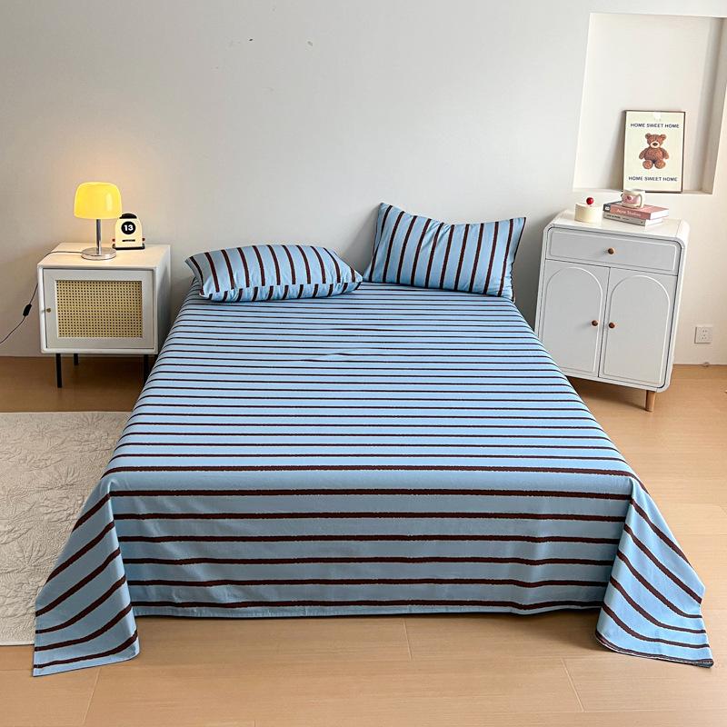 Cotton Polished Sheets Three-piece Set, Pure Cotton Student Dormitory Single Skin-friendly Sheets Three-piece Set