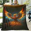 1pc HKStorage Vibrant Fire Phoenix Flannel Blanket Soft, Machine Washable, AllSeason Comfort for Sofa, Car, and Travel Cozy Multipurpose Nap Throw Wit