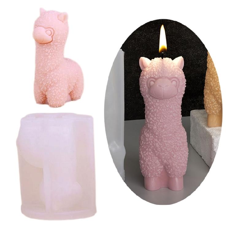3D Alpacas Candle Silicone Mould Animal Resin Molds DIY Soap Molds Baking Molds