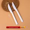Disposable Biodegradable PLA Cutlery Set: Knife, Fork, Spoon with Long Handle and Thick Design