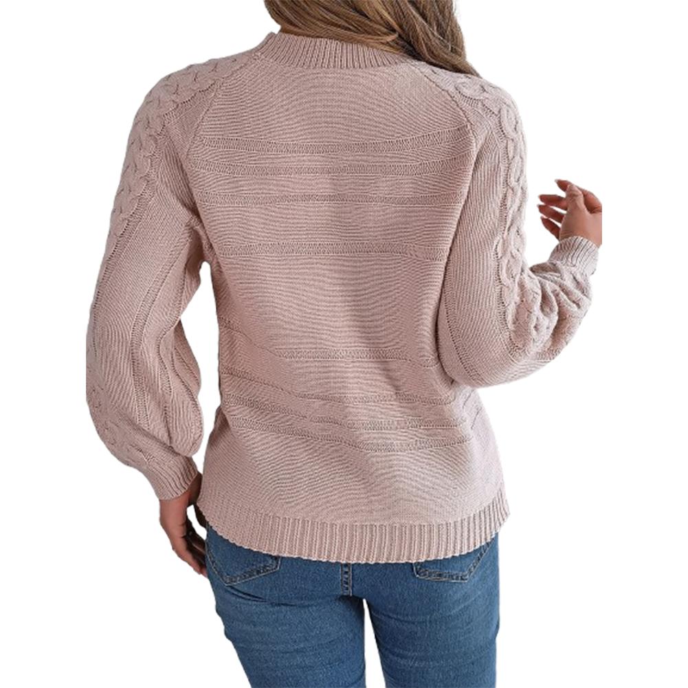 Women's Knitted Sweater Round Neck Long Sleeve Pullover Jumpers Hollowed Out Twisted Sweatshirts
