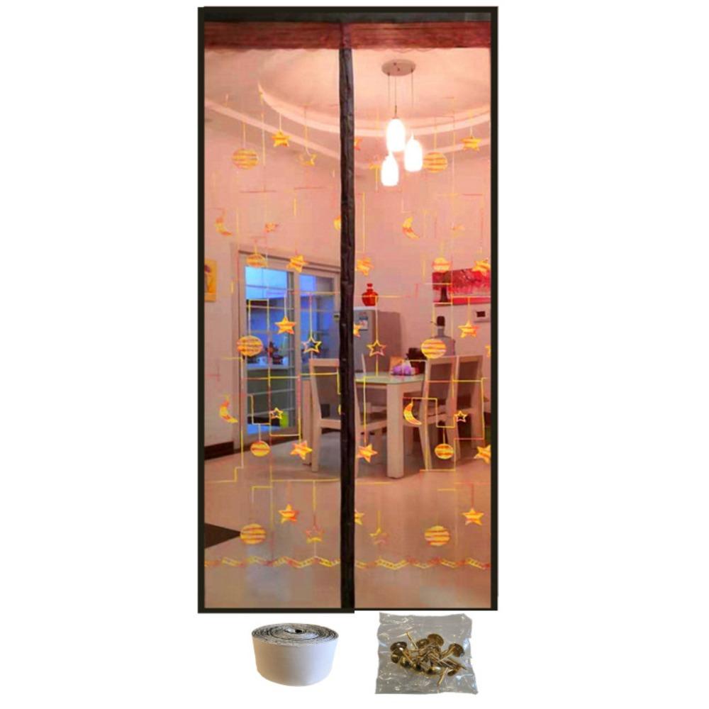 

Embroidered Mosquito-proof Door Curtain No Punching Mesh Door Curtain Summer 35.43x82.68 in-Style G