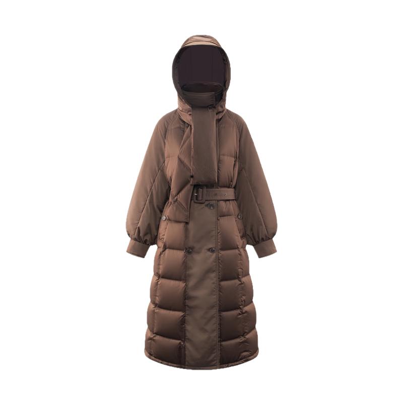 Ailolaiyi Women's Goose Down Winter Jacket with Detachable Scarf Hood