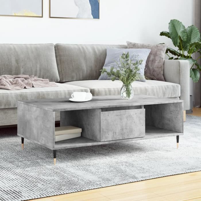 VidaXL Table basse gris béton 104x60x35 cm bois d'ingénierie 827080