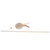 Cat Funny Stick Wand Pet Teaser Interactive Toys with Round Cake Crisp Bell Feather