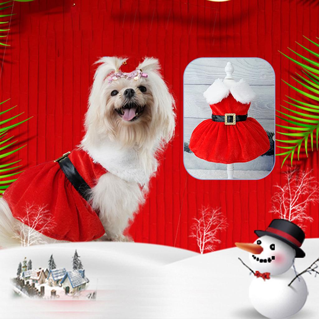 Santa Dog Christmas Dress Skin Friendly Breathable Elastic Pet Winter Clothes for Small Dogs Cats M