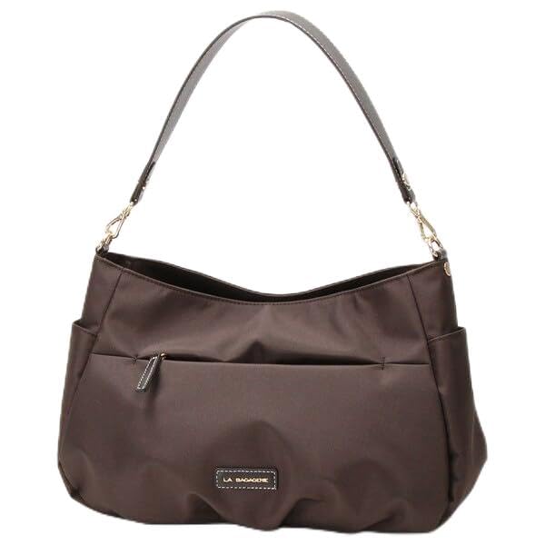 Labagagery Polyester Canvas Tucked Shoulder Bag B008702 Brown (20)