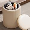 Storage Stool Low Round Modern Makeup Stools Aesthetic Comfortable Single Person Soft Chair Home Living Room Bedroom Furniture