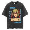 Harajuku Vintage Washed T Shirts Death Note Misa Anime Graphic T Shirt Men Women Cotton Fashion Streetwear Yk Oversized Tshirt