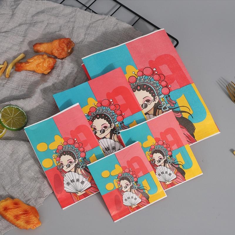90/100 szt. Papierowa torba odporna na tłuszcz Nieprzywierająca torba do pakowania żywności Frytki Kanapka Naleśnik Burger Papierowa torba odporna na tłuszcz Narzędzie kuchenne
